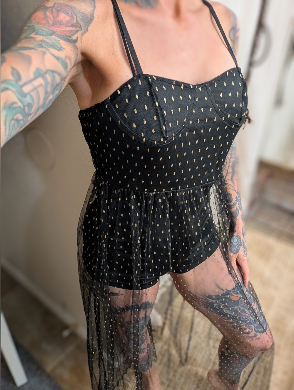H&M Divided Black Sheer Top